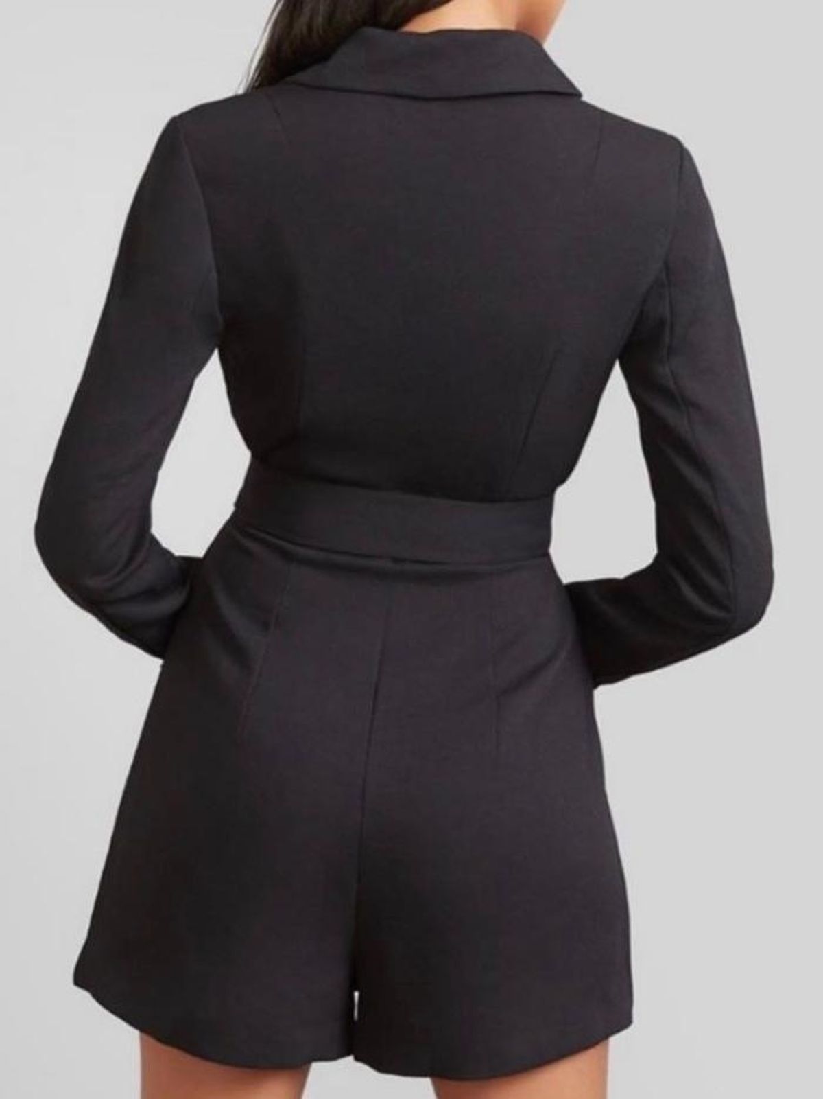 Kookai Oyster Wrap Playsuit Black Size 6 - Image 3