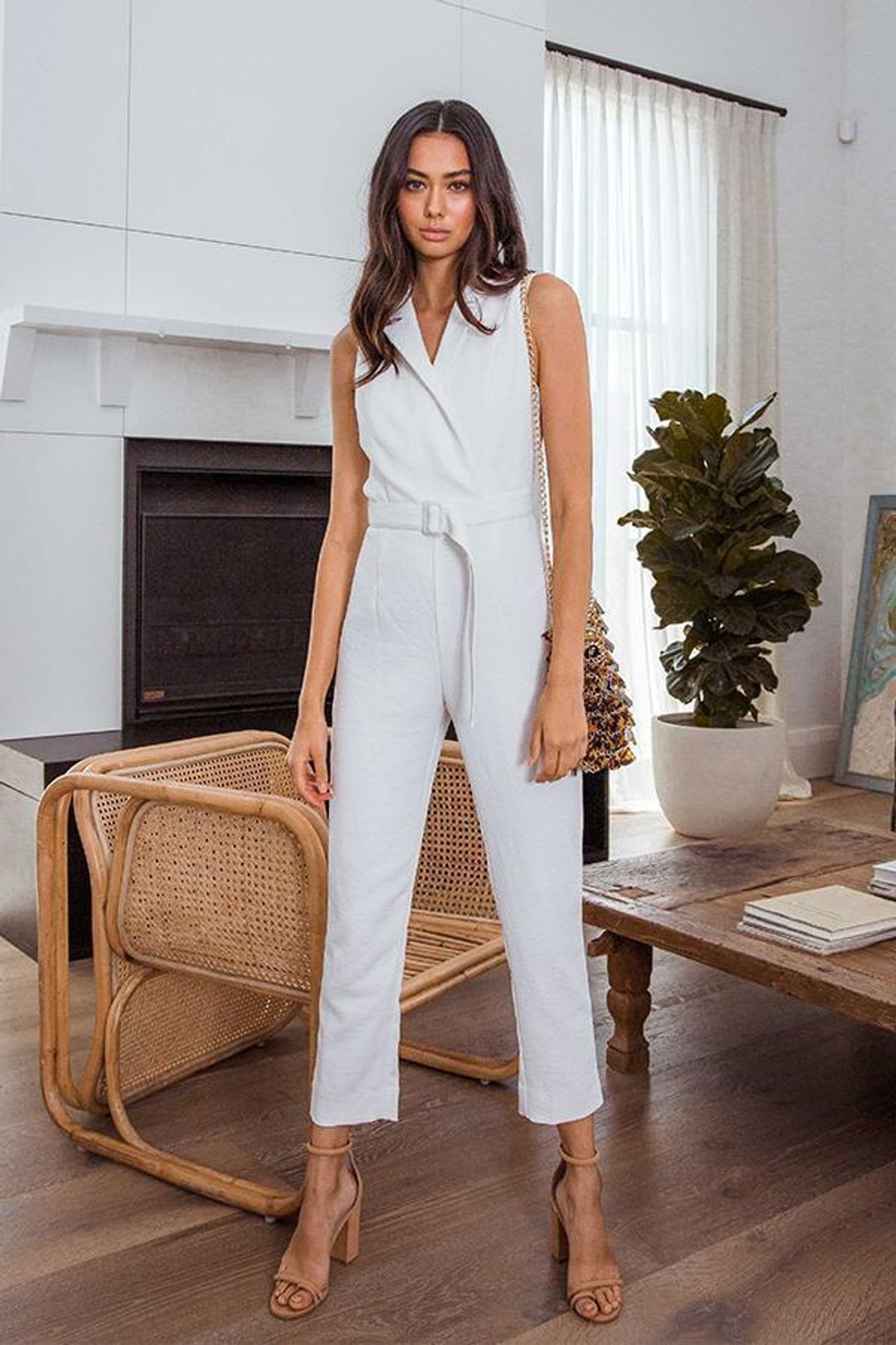 Kookai Valentine Jumpsuit White Size 6 for rent on The Volte - main image