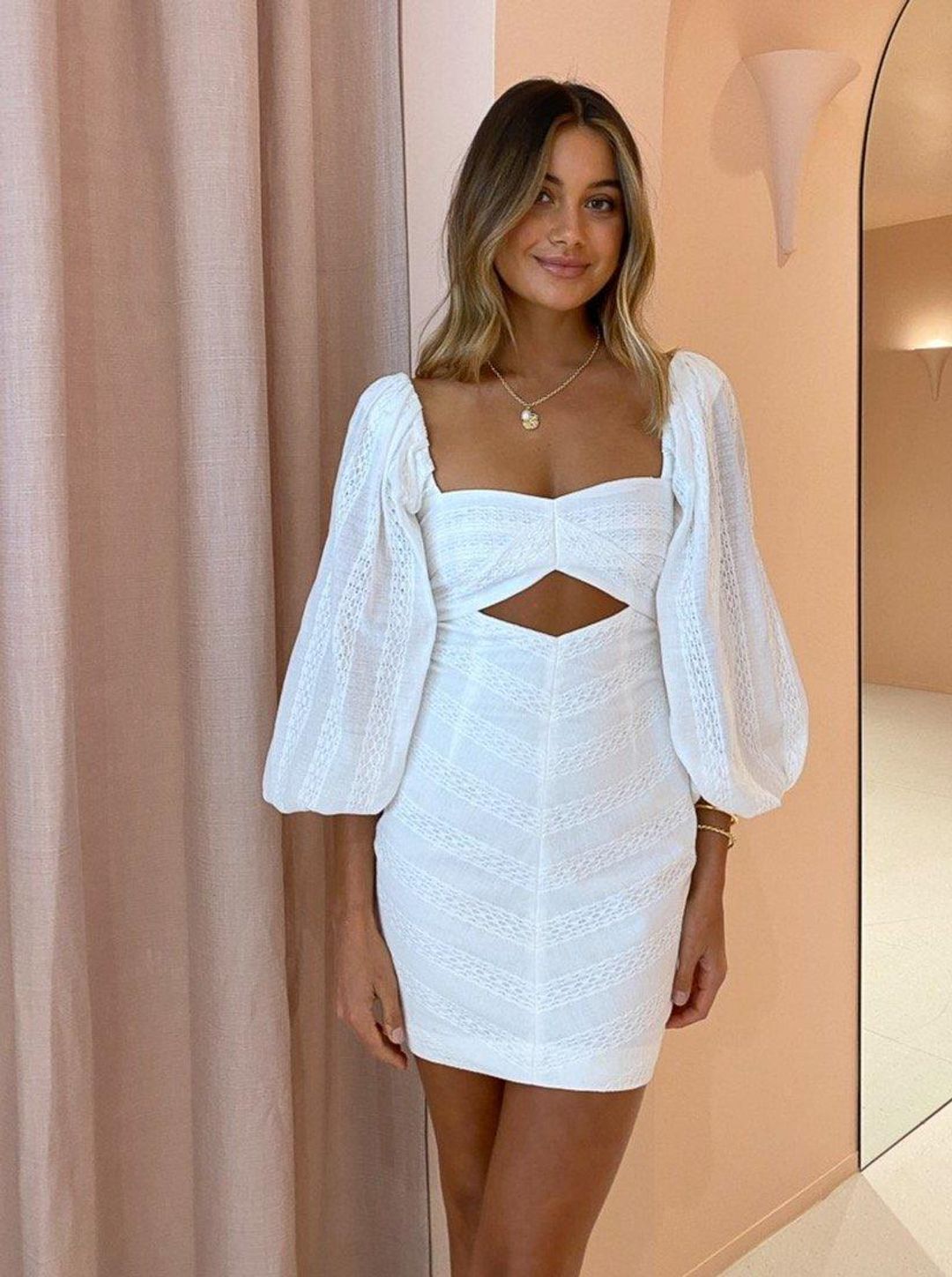 Bec & Bridge Romantique Mini Dress White Size 6 for rent on The Volte - main image