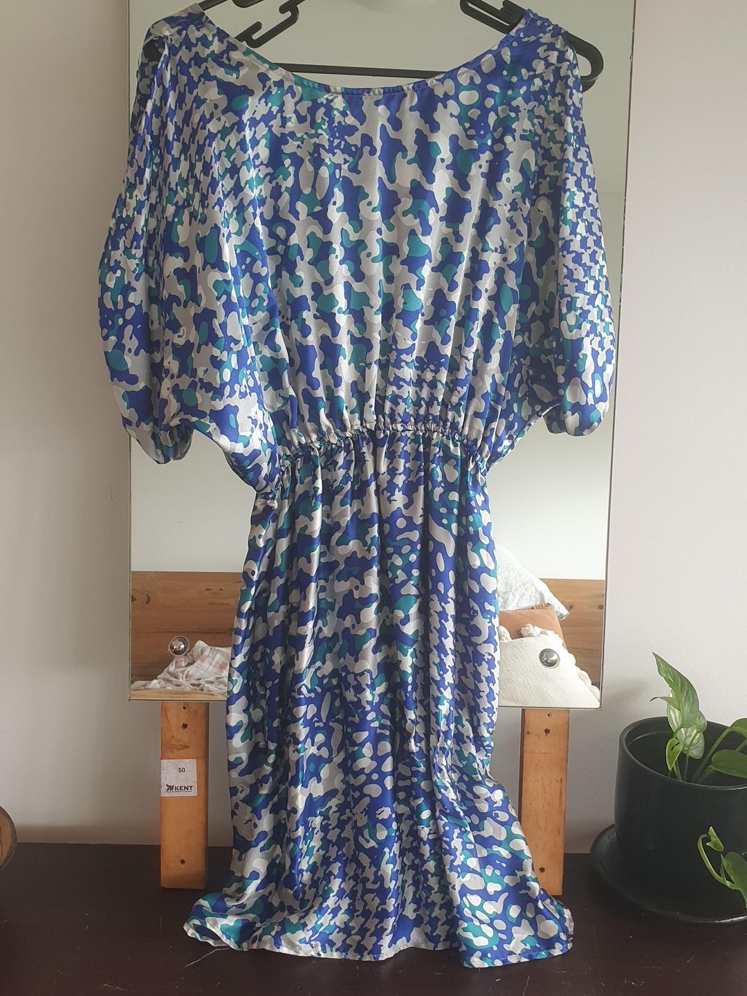 Mademoiselle st barths silk blue cocktail dress for rent on The Volte - main image