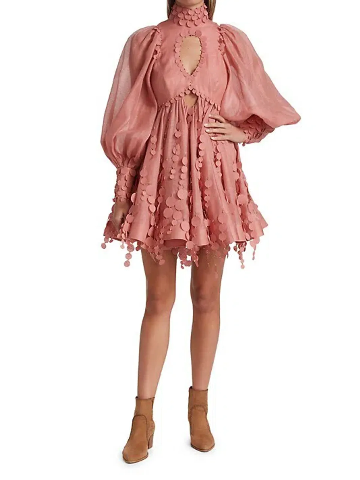 Zimmermann Concert Disc Mini Dress Pink Size 1 / Au 10 - Image 1