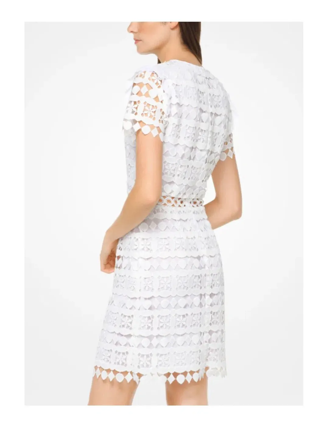 Michael Kors Geometric Lace Dress White Size 6 for rent on The Volte - main image