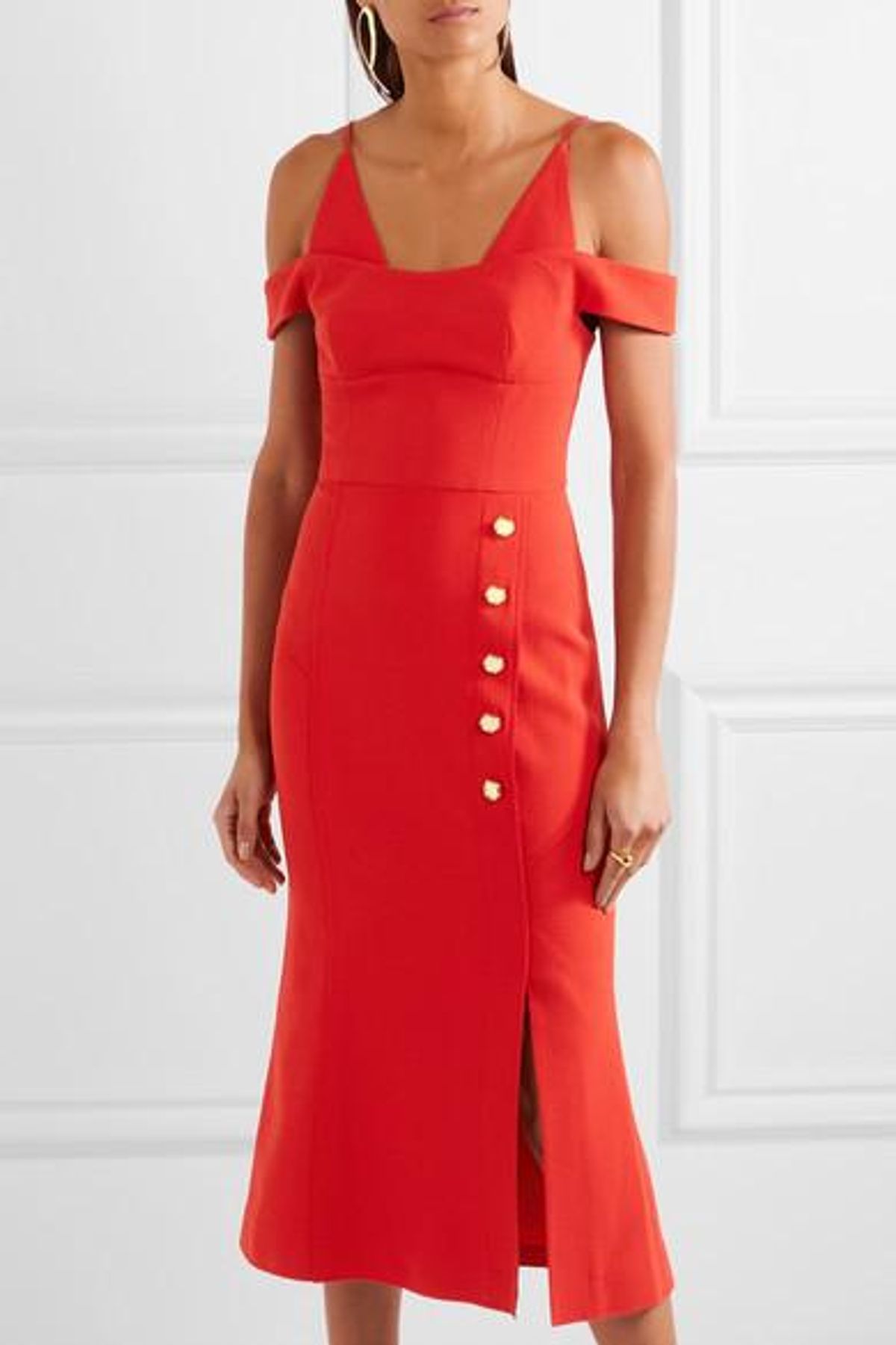Rebecca Vallance Beltran Midi Dress Bright Red Size 8 - Image 2