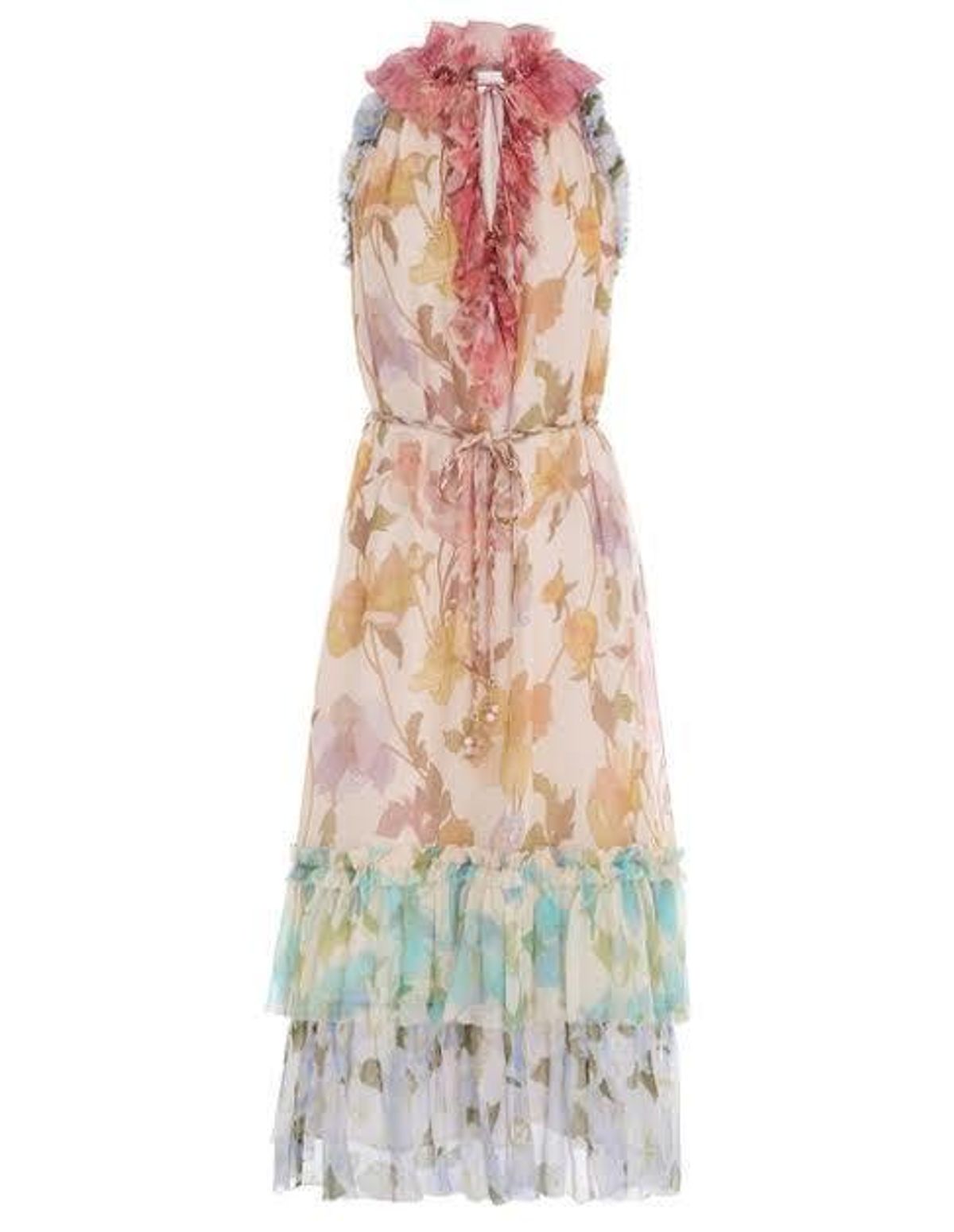 Zimmermann Tempo Frilled Midi Dress Print Size 14 - Image 3