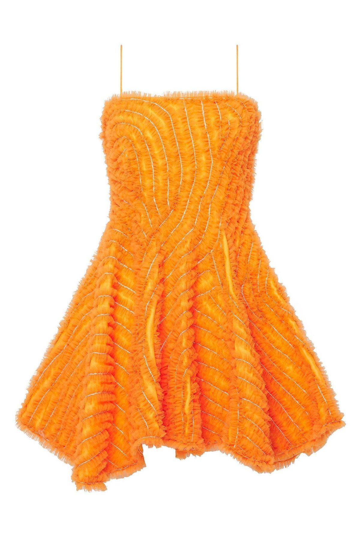 Aje Utopia Ruffle Mini Dress Orange Size 8 - Image 2