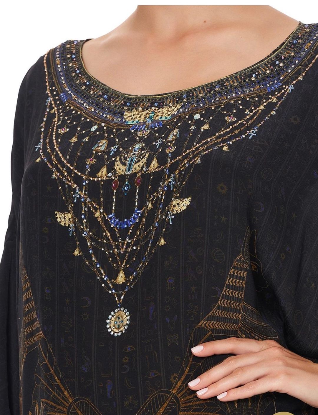 Camilla King Cobra scoop back dress black size 16 for rent on The Volte - main image