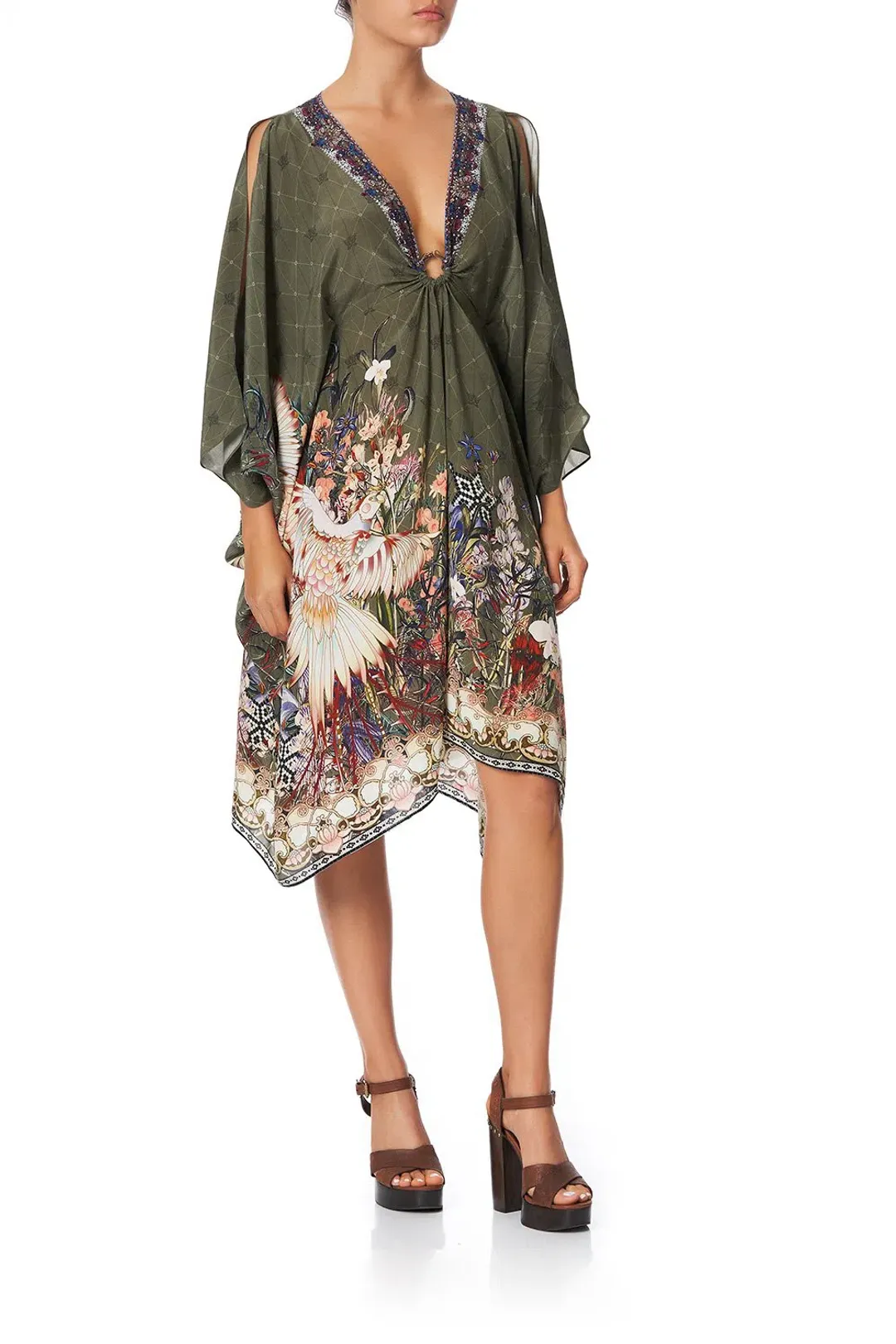 Camilla Watchful Wings Short Kaftan One Size for rent on The Volte - main image