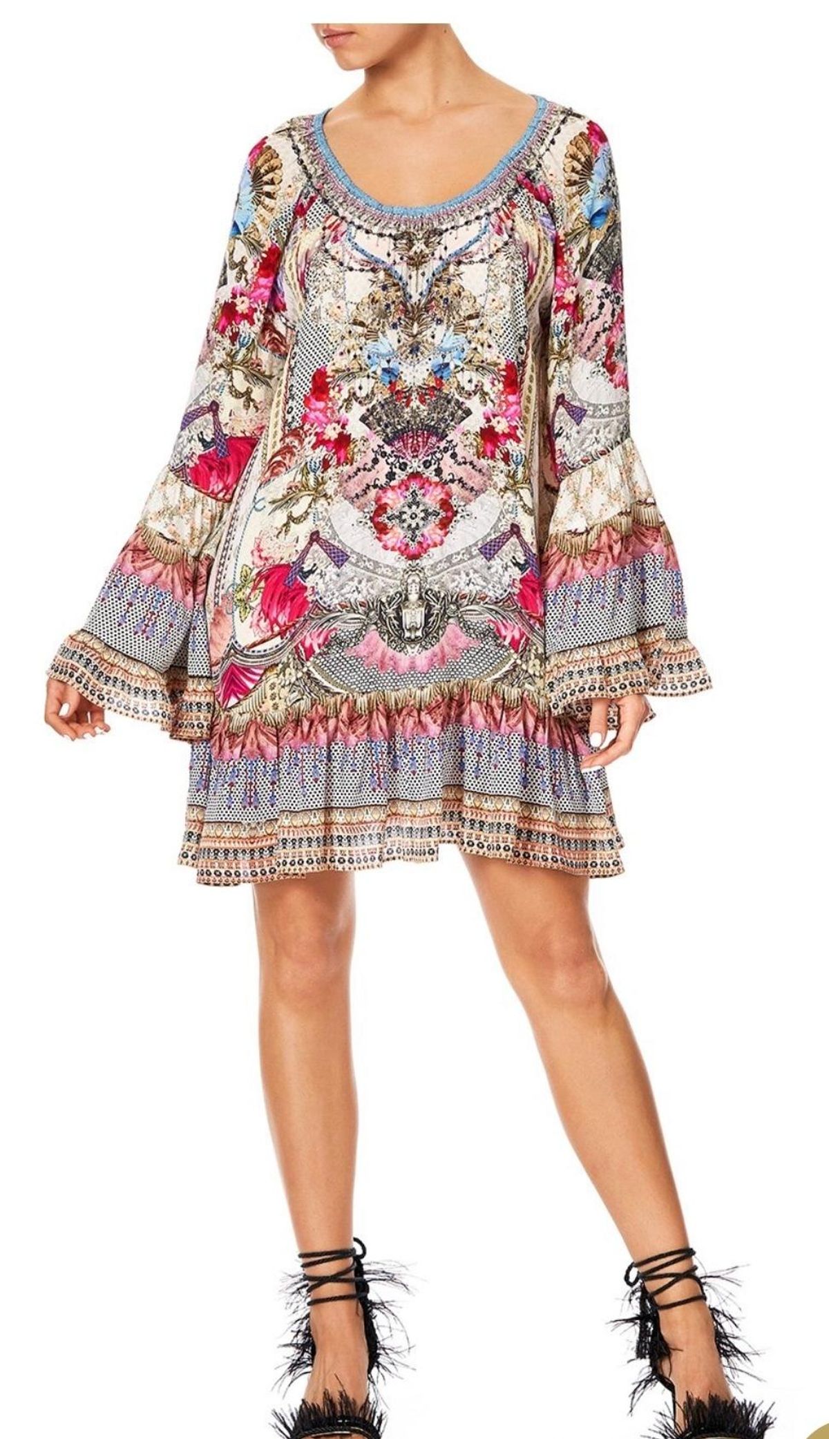 Camilla Montmartre Heart A Line Frill Mini Dress Size XL / AU 16 - Image 5