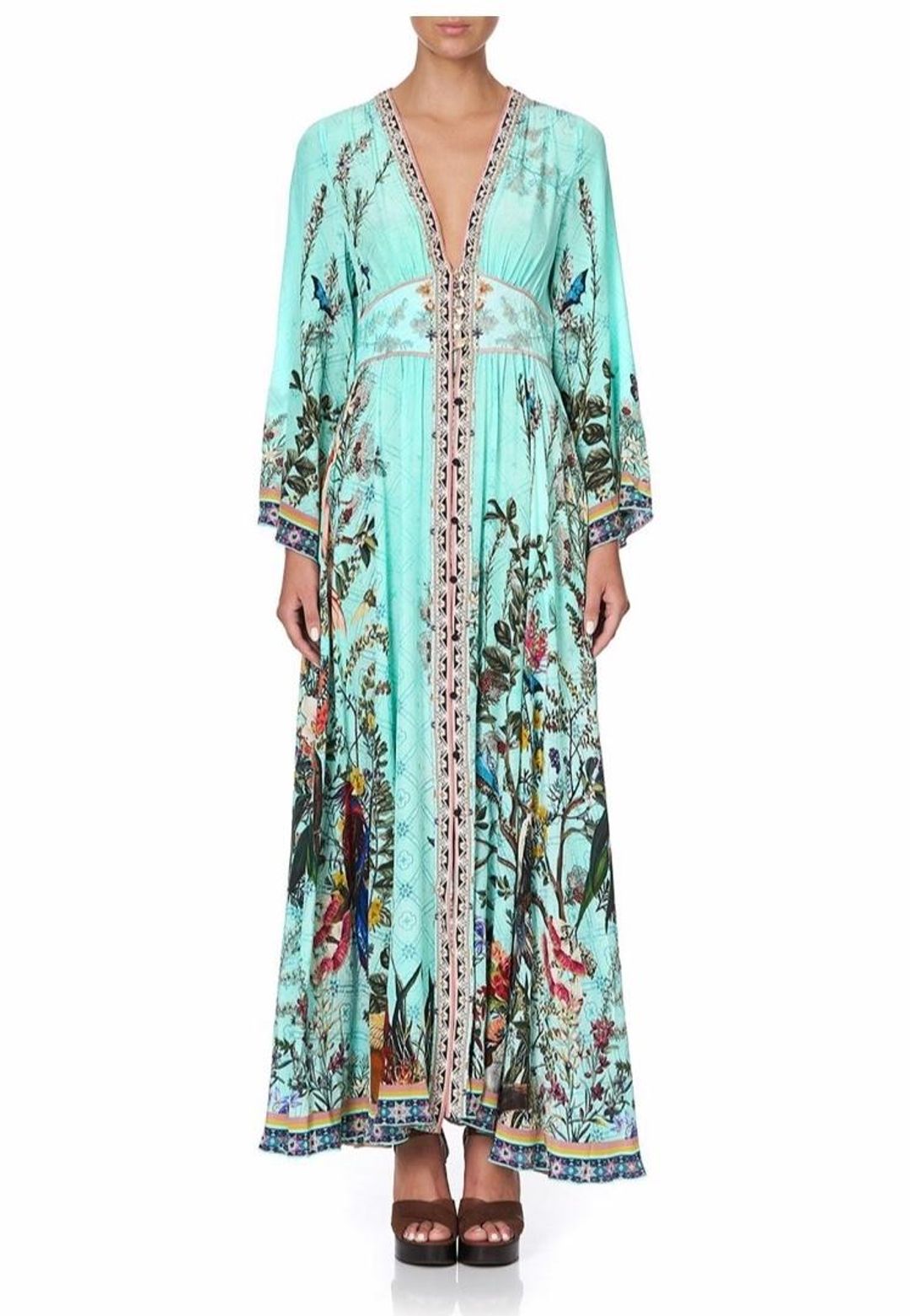 Camilla Millas Backyard Kimono Sleeve Dress With Shirring Detail Print Size L for rent on The Volte - main image