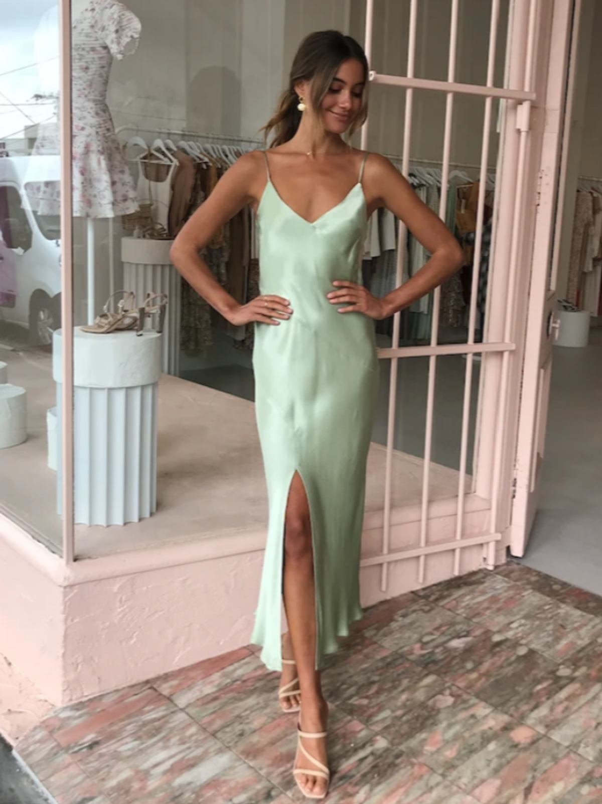 Bec & Bridge Crest Midi Dress Mint Green Size 10 - Image 1