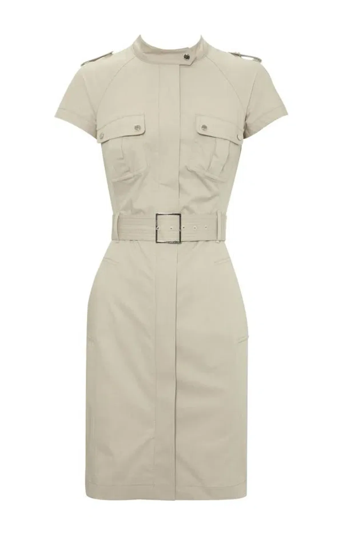 Karen Millen Tailored Safari Dress Cream Size 12 - Image 2