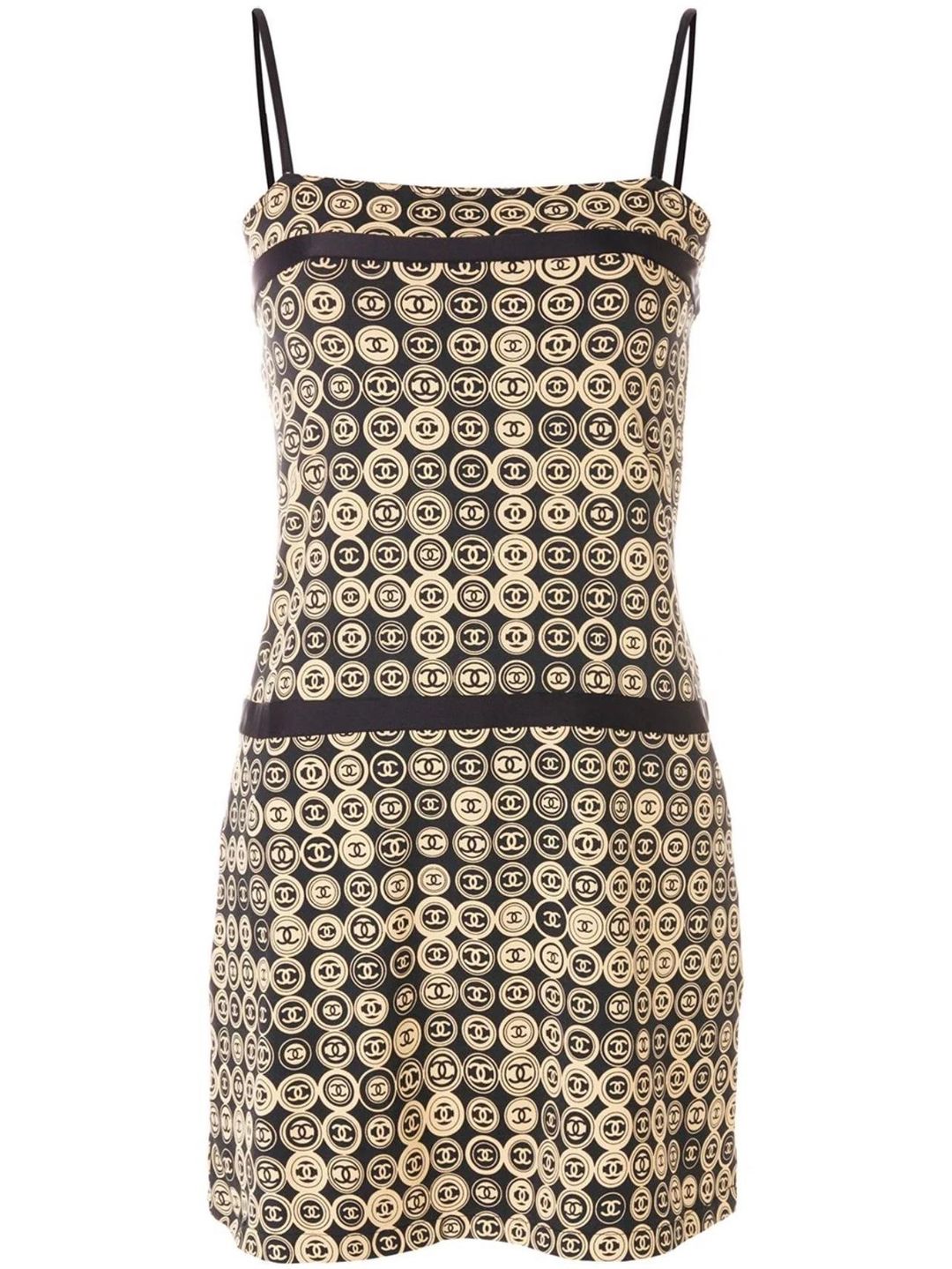 Chanel Logo Coin Medallion Dress Print Size 8 for rent on The Volte - main image