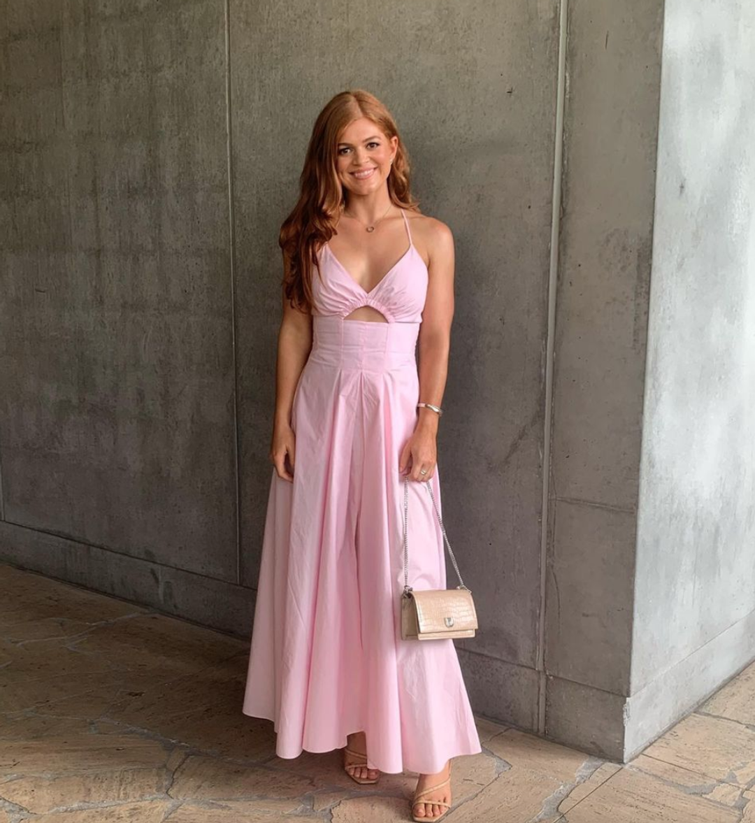 Scanlan Theodore Cotton Strappy Dress Pink Size 6 for rent on The Volte - main image