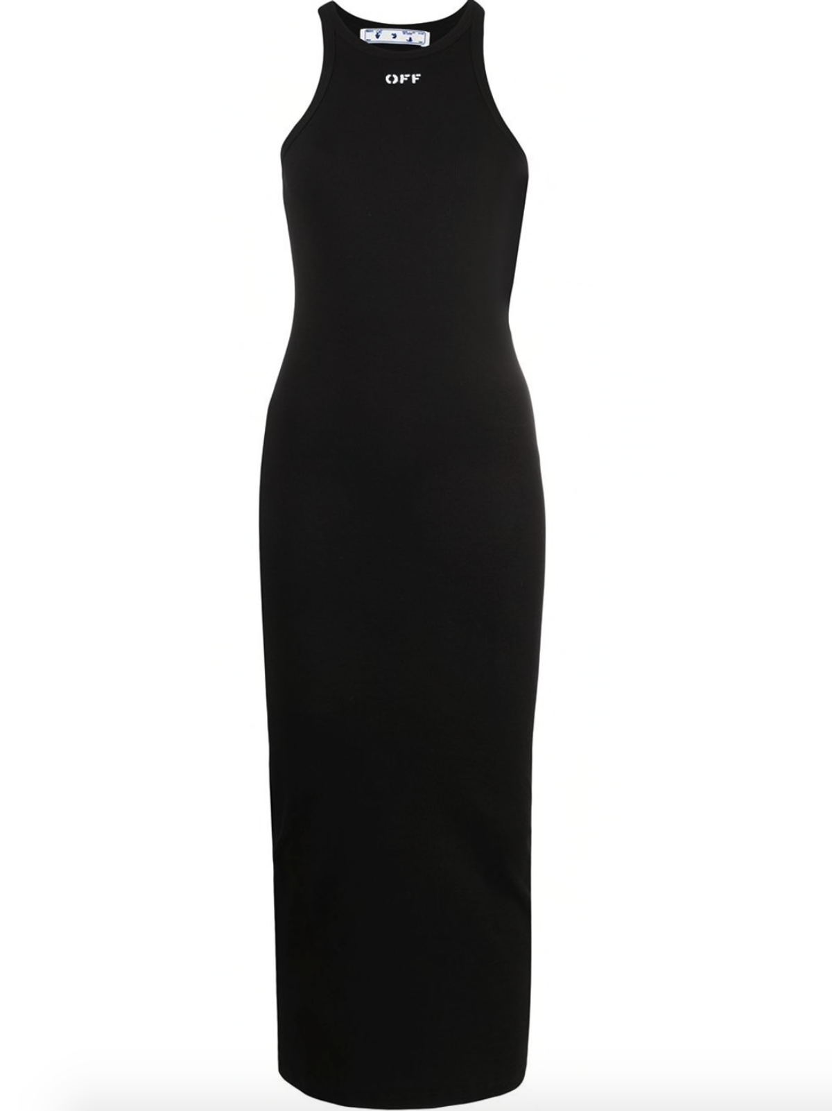 Off White Logo Fitted Midi Dress Black Size 8 - Image 3