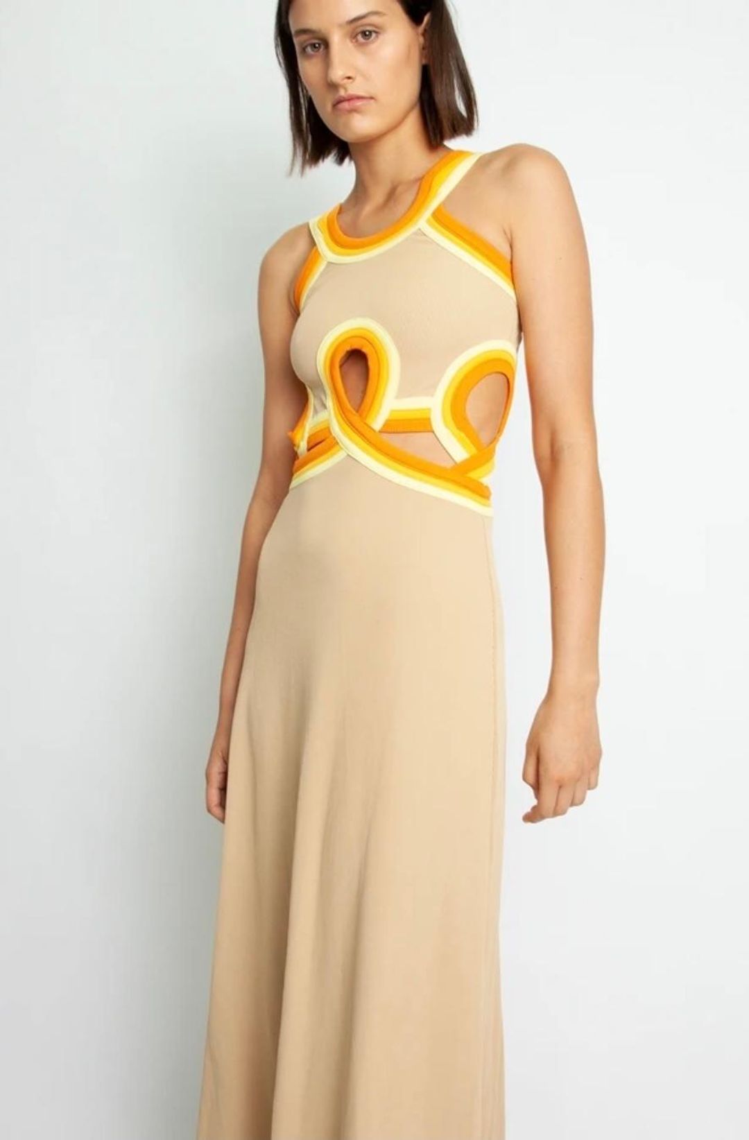 Christopher Esber Looped Verner Bind Multi Strapped Dress Print  Size 8 for rent on The Volte - main image