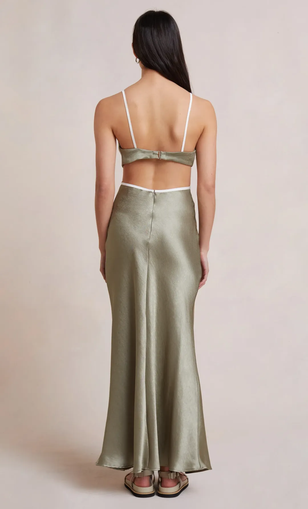 Bec and Bridge Veronique Maxi Dress Sage Green Size 6 for rent on The Volte - main image