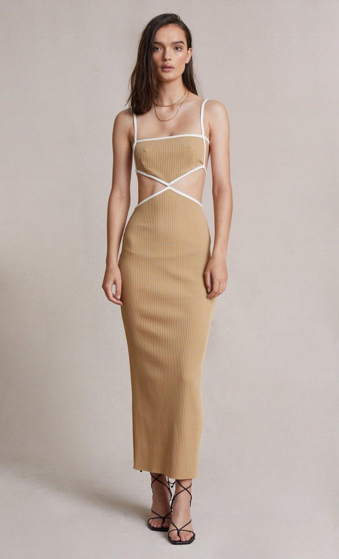 Bec & Bridge Coyote Midi Dress Cream Size 6 for rent on The Volte - main image