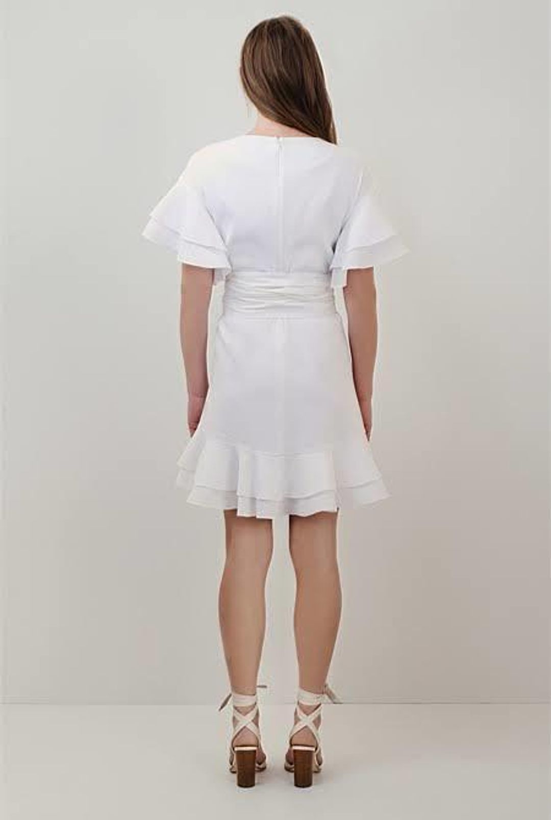 Country Road Ruffle Swing Dress White Size 8 for rent on The Volte - main image