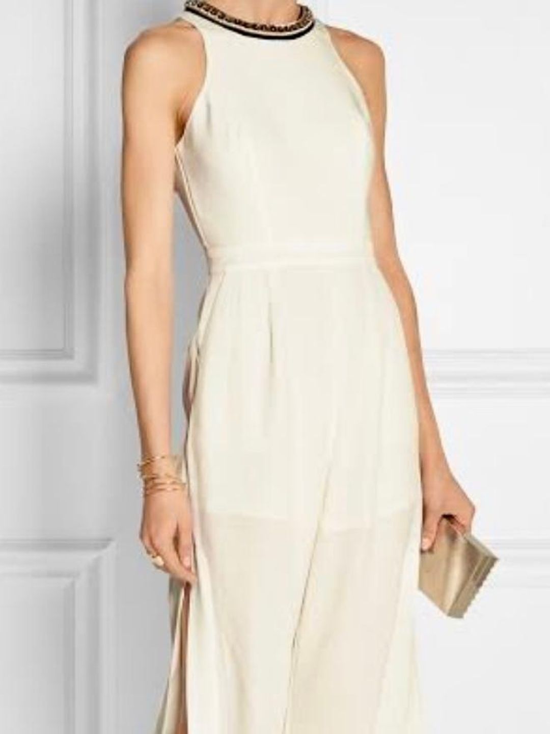 Sass and Bide Embellished Twill and Crepe Jumpsuit White Size 6 for rent on The Volte - main image