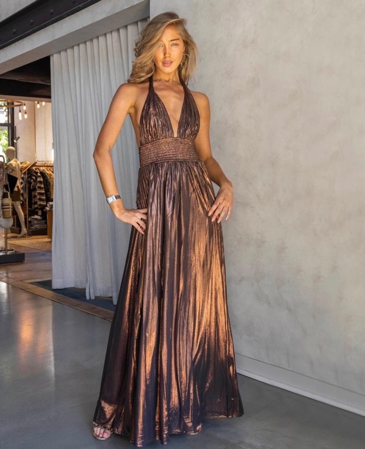 Retrofete Demi Dress Brown Size 8 - Image 3