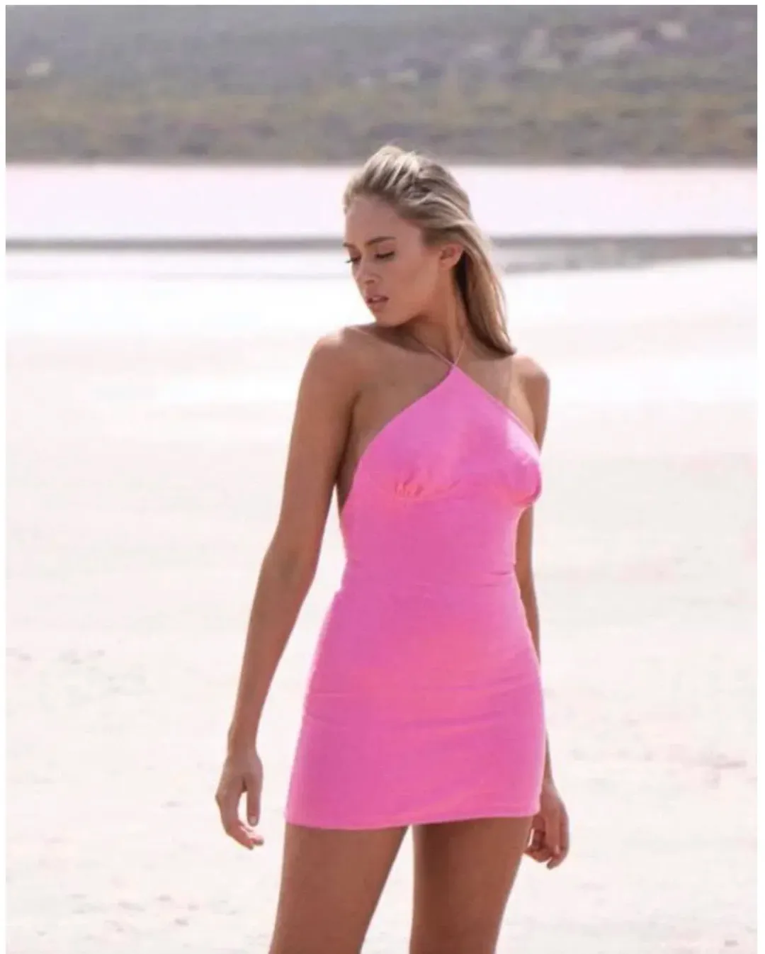 Natalie Rolt Poppy Mini Dress pink for rent on The Volte - main image