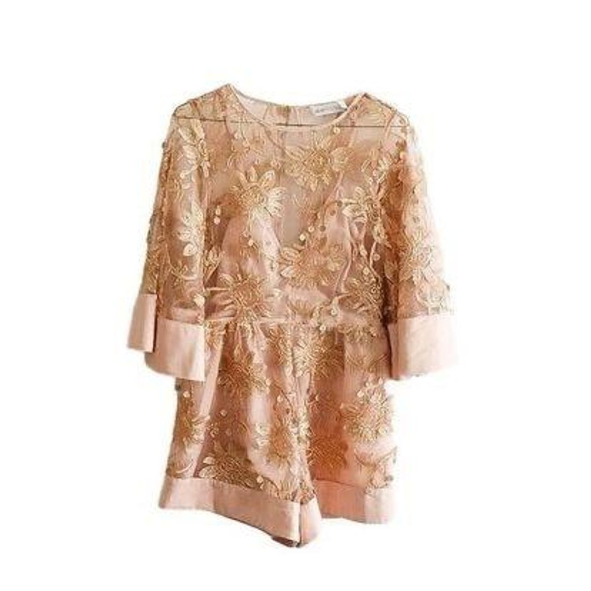 Alice McCall Rose Gold Lace Playsuit Pink Size 6 - Image 2