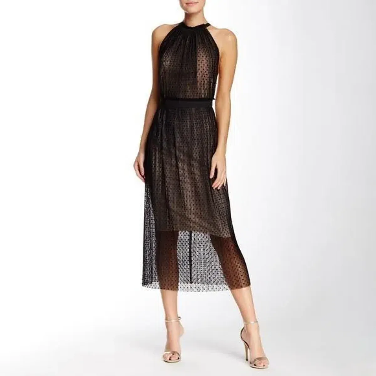 Bec & Bridge Halter Pompette Midi Dress Black Size AU 6 - Image 1