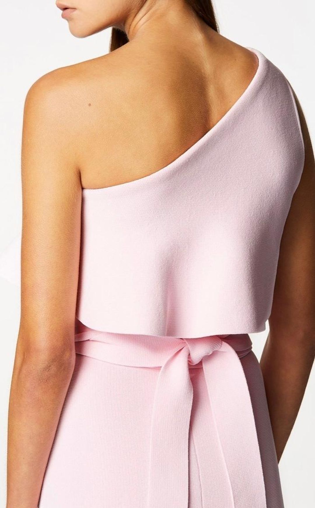 Scanlan Theodore Sleeves Crepe Knit Ruffle Midi Dress Pink Size 6 for rent on The Volte - main image