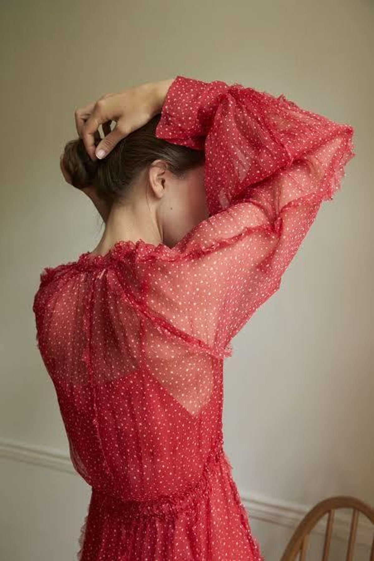 Lee Mathews Ladybird Silk Dress Red Size 8 - Image 4