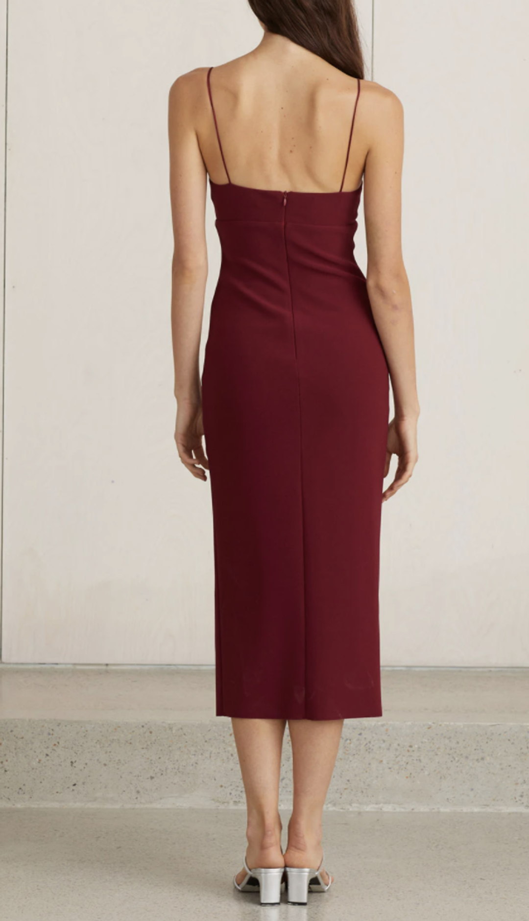 BEC AND BRIDGE LEA SPLIT MIDI DRESS BURGUNDY for rent on The Volte - main image