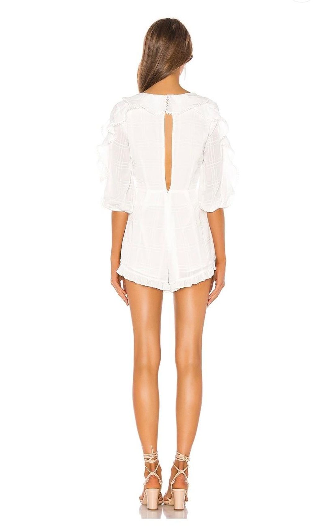 Majorelle Enzo Romper Playsuit White Size 6 for rent on The Volte - main image