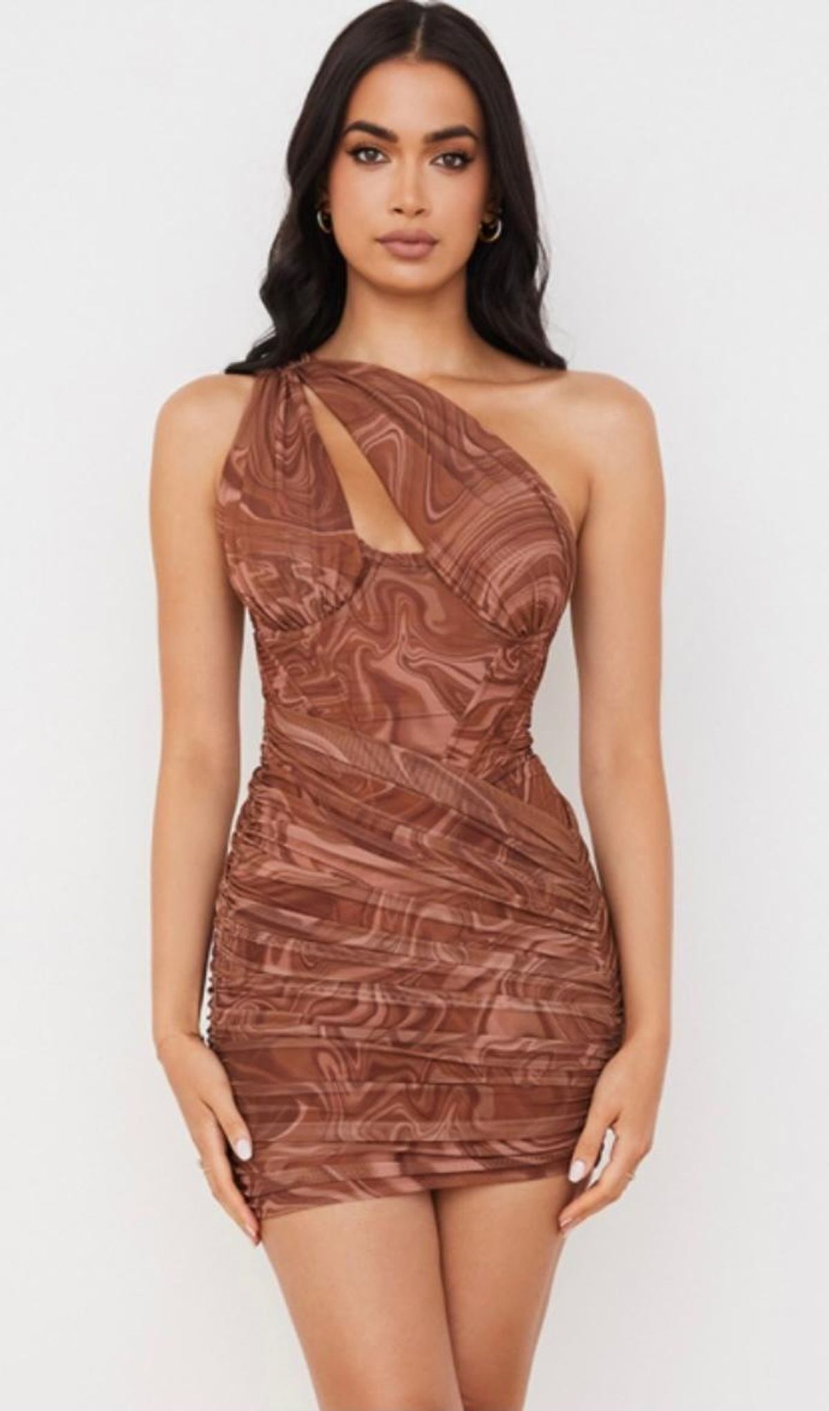House of CB Clementine Mini Dress Brown Size 10 - Image 1