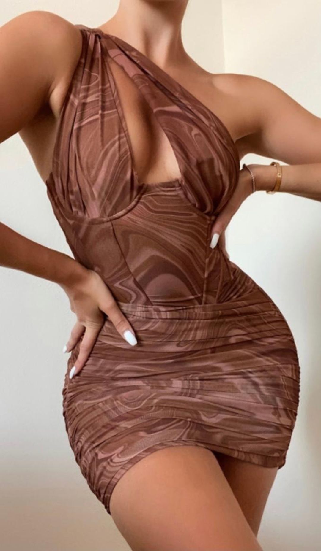 House of CB Clementine Mini Dress Brown Size 10 for rent on The Volte - main image