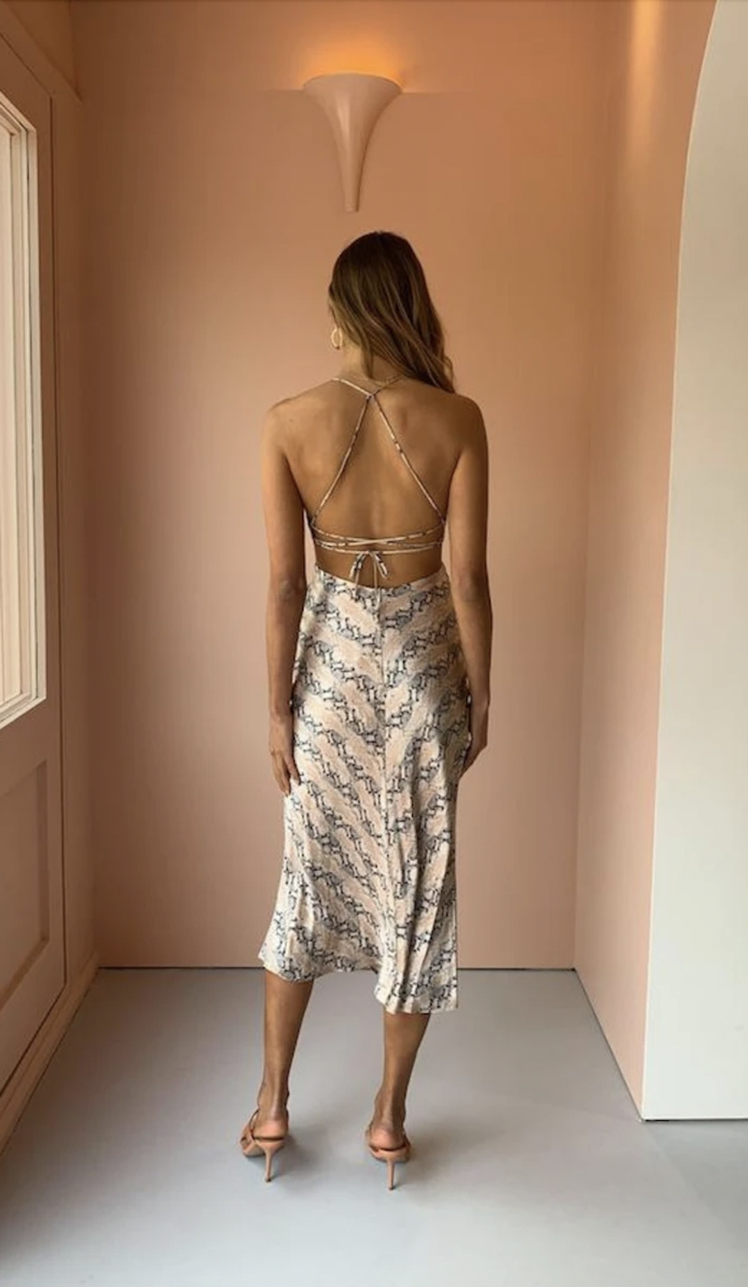 Bec & Bridge Python Lace Up Midi Dress Print Size 6 for rent on The Volte - main image