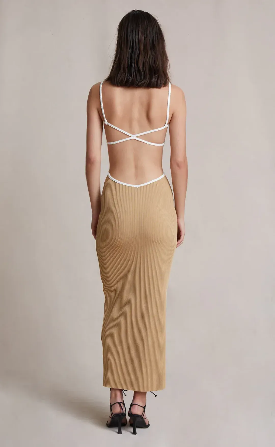 Bec and Bridge Coyote Midi Dress Camel Size 10 for rent on The Volte - main image