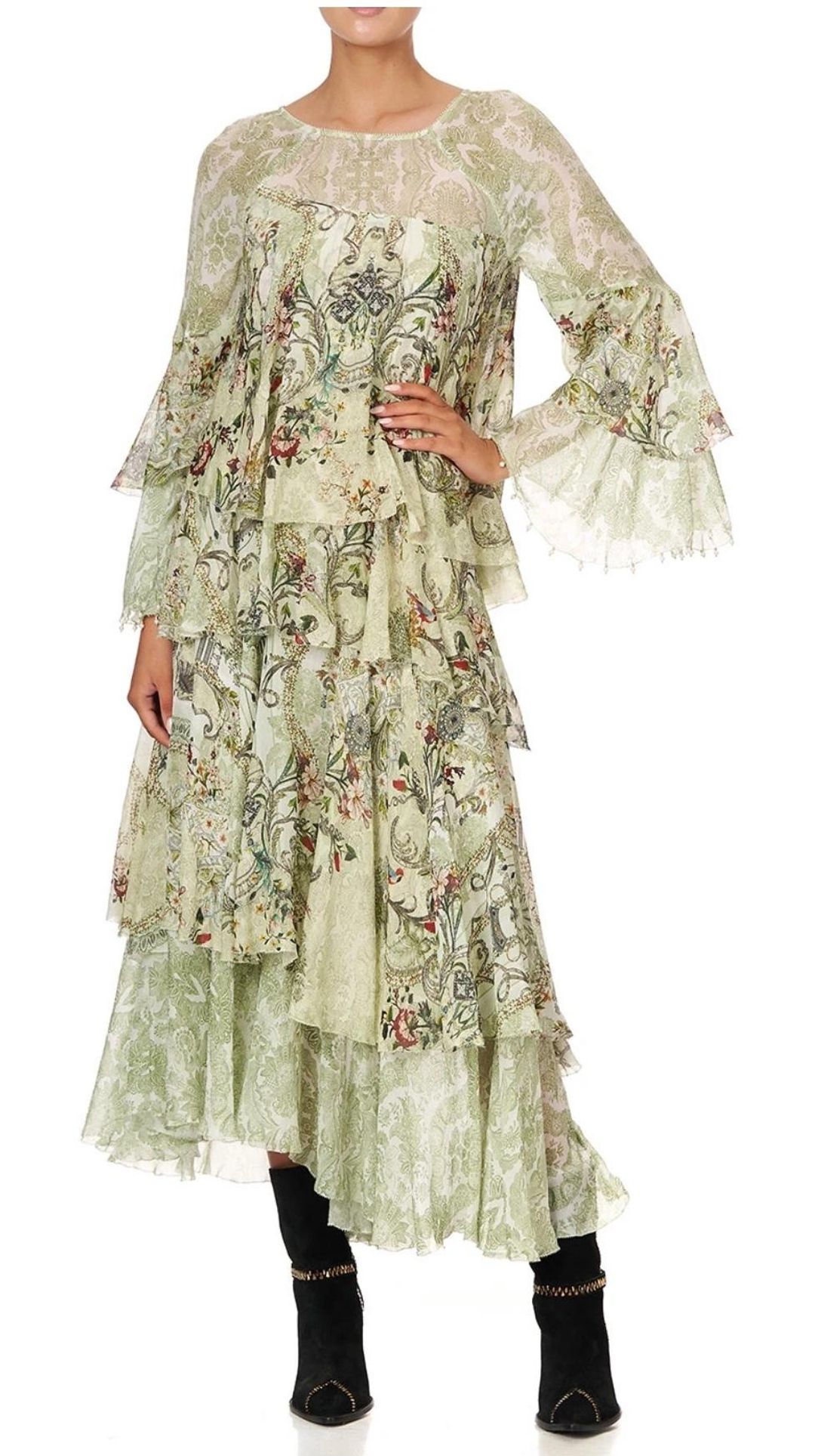 Camilla Brick Lane Beauty Asymmetrical Ruffle Dress Print Size 14 for rent on The Volte - main image