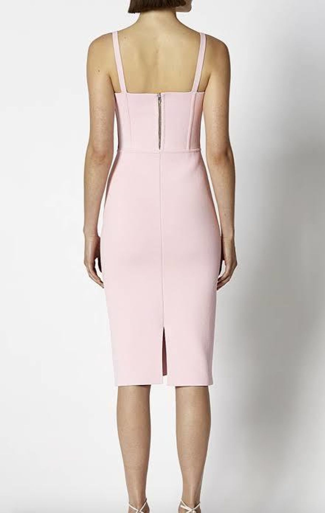 Scanlan Theodore Crepe Knit Bustier Dress Pink Size 8 for rent on The Volte - main image