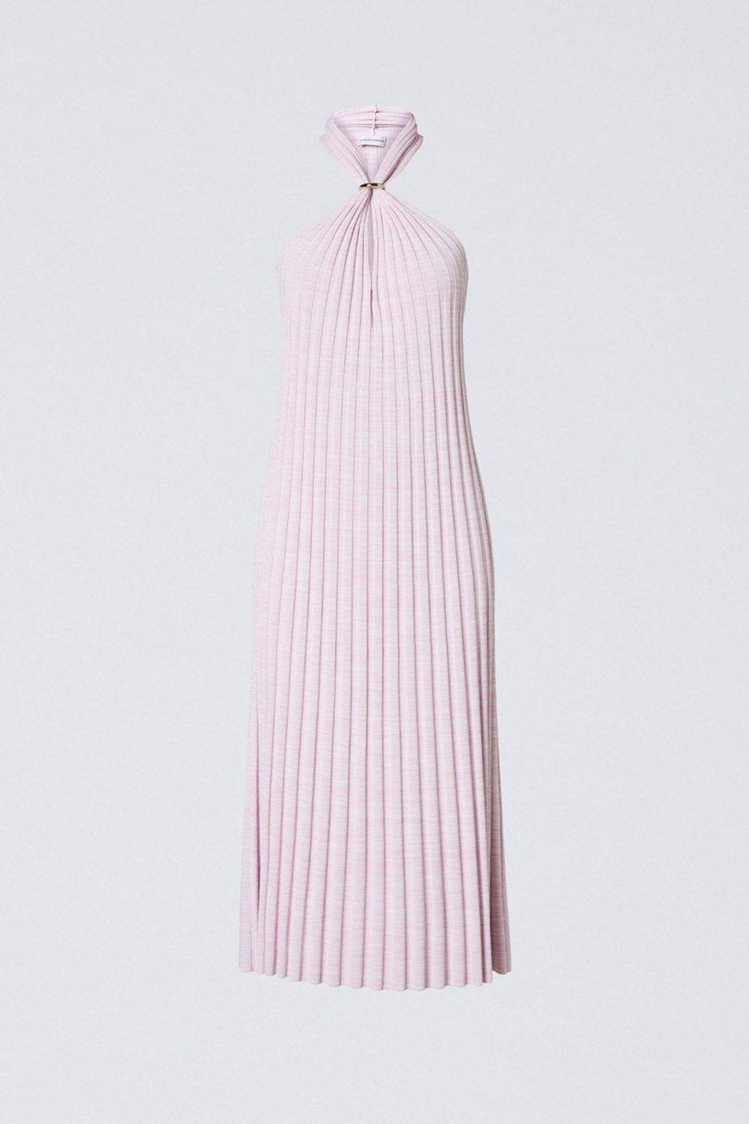 Scanlan Theodore Pleated Rib V-neck Dress Pale Pink Size 8 for rent on The Volte - main image