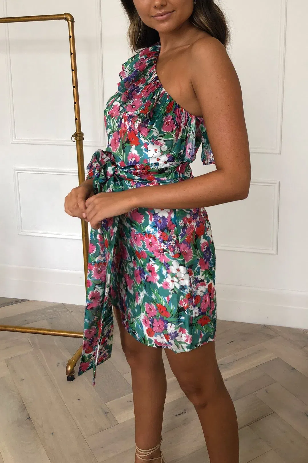 Talulah Better Together One Shoulder Mini Dress Floral Print Size 8 for rent on The Volte - main image