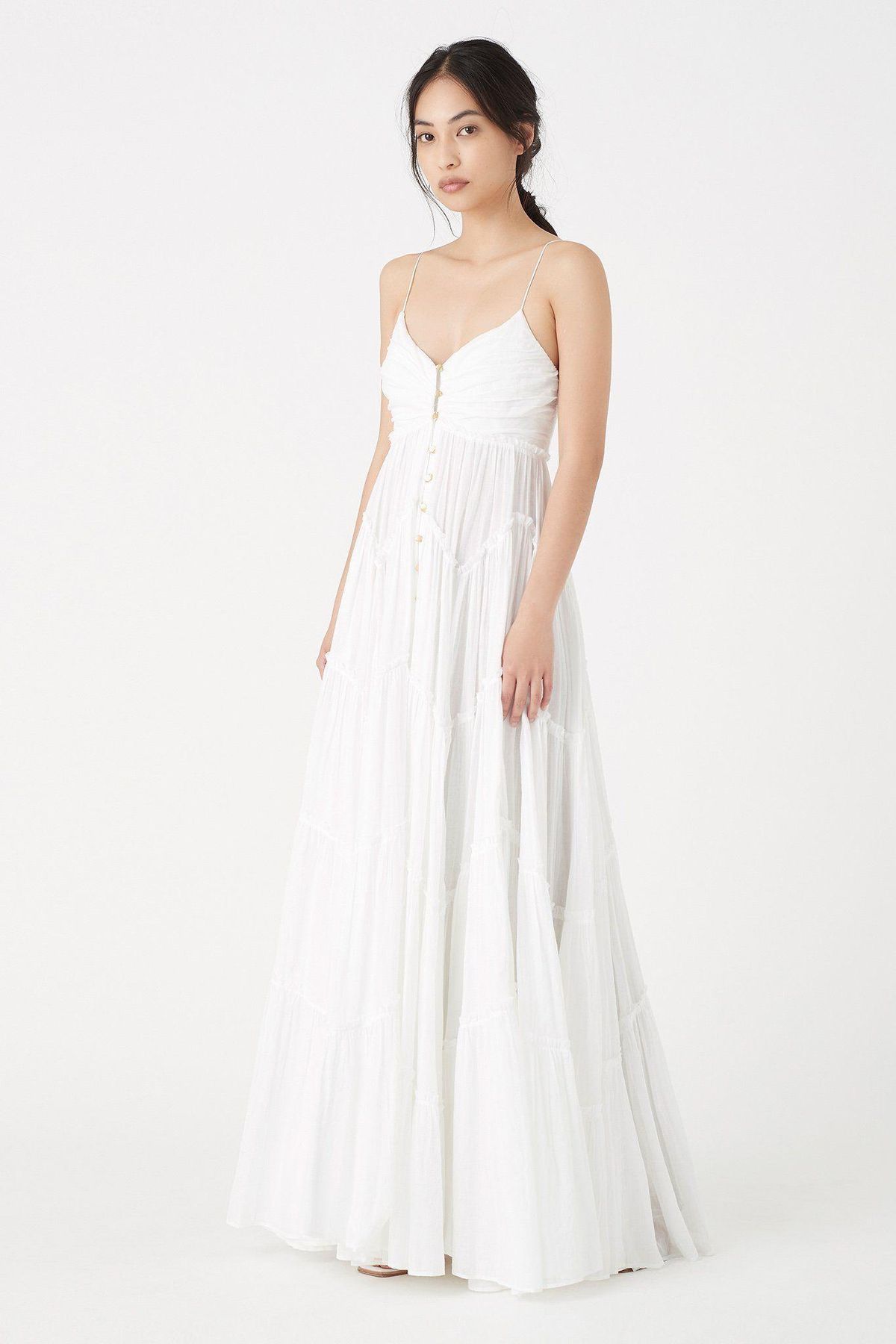 Aje Mimosa Tiered Maxi Dress White Size 8 - Image 2