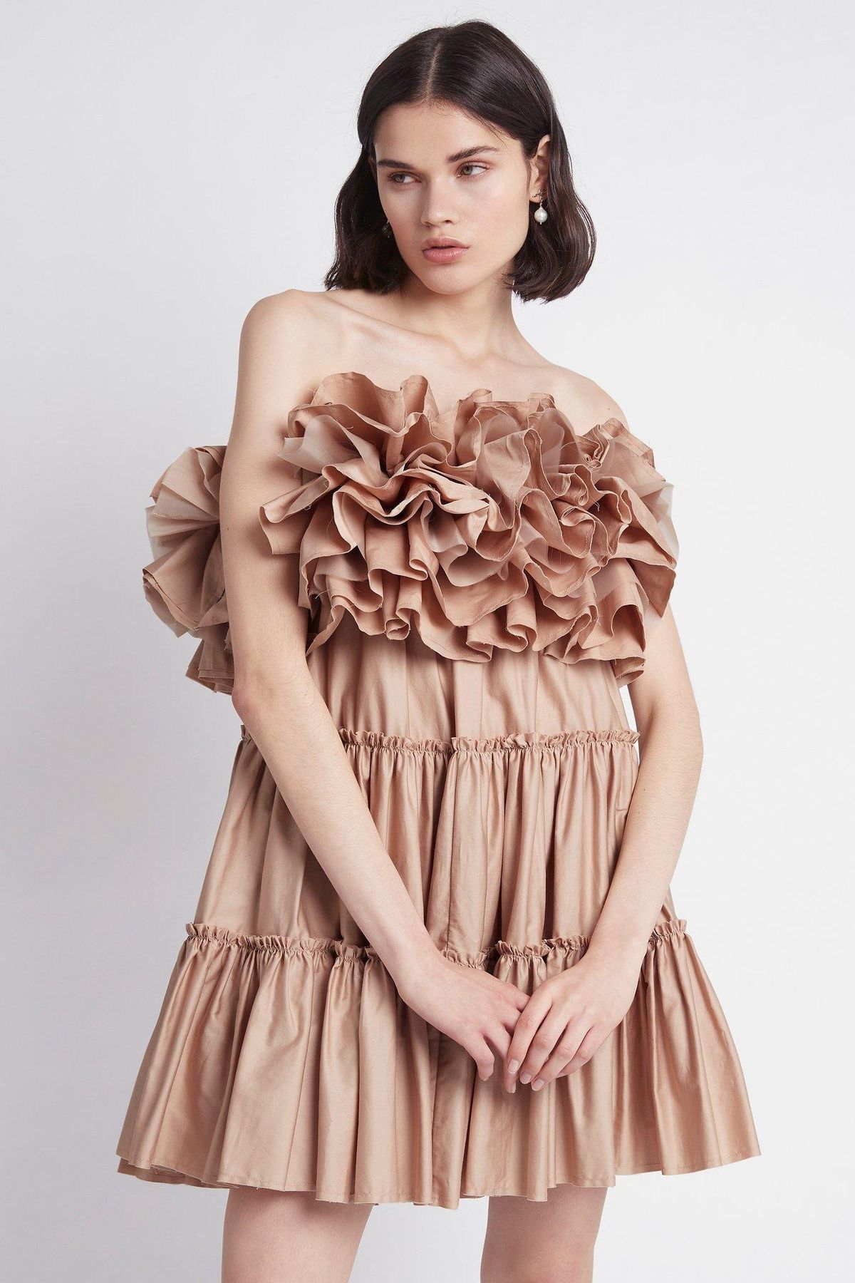 Aje Allure Tiered Mini Dress Brown Size 6 - Image 2