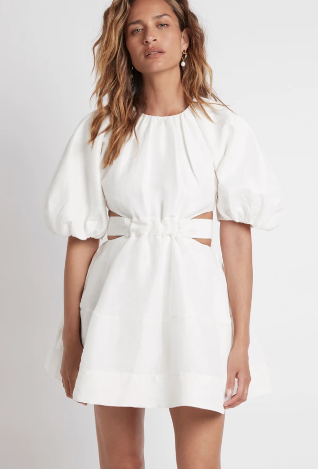 Aje Psychedelia Cut Out Mini Dress White  Size 10 for rent on The Volte - main image