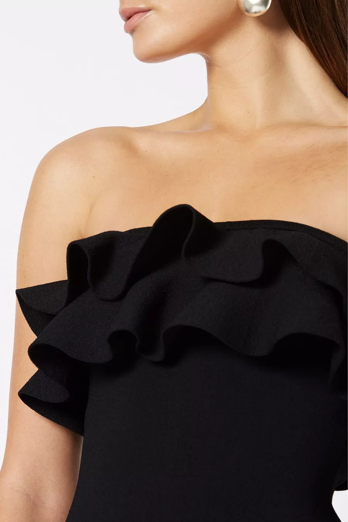 Scanlan Theodore Crepe Knit Strapless Dress Black Size 8 - Image 3