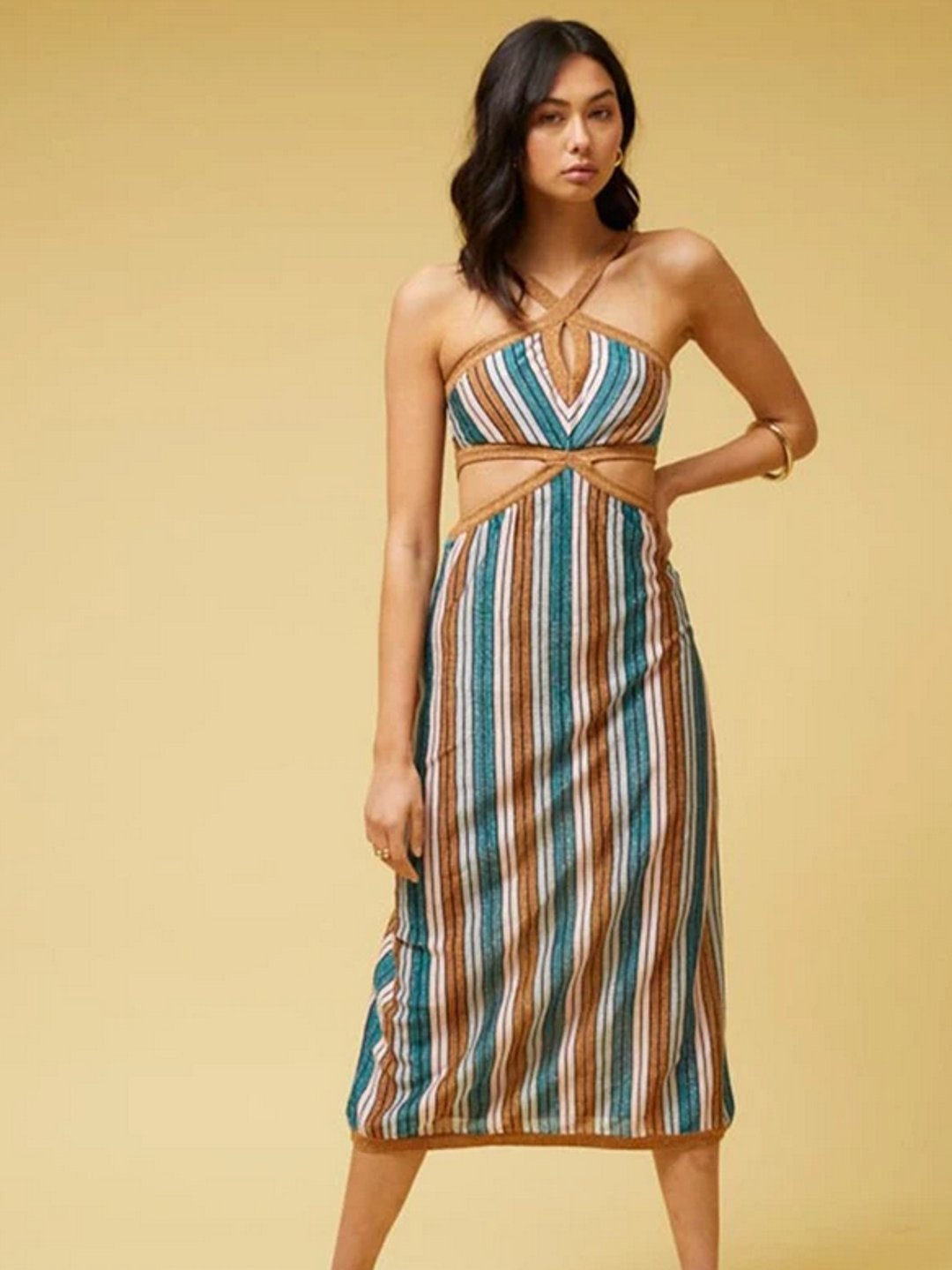 Suboo Lolita Knit Keyhole Cut Out Dress Print Size 8 for rent on The Volte - main image