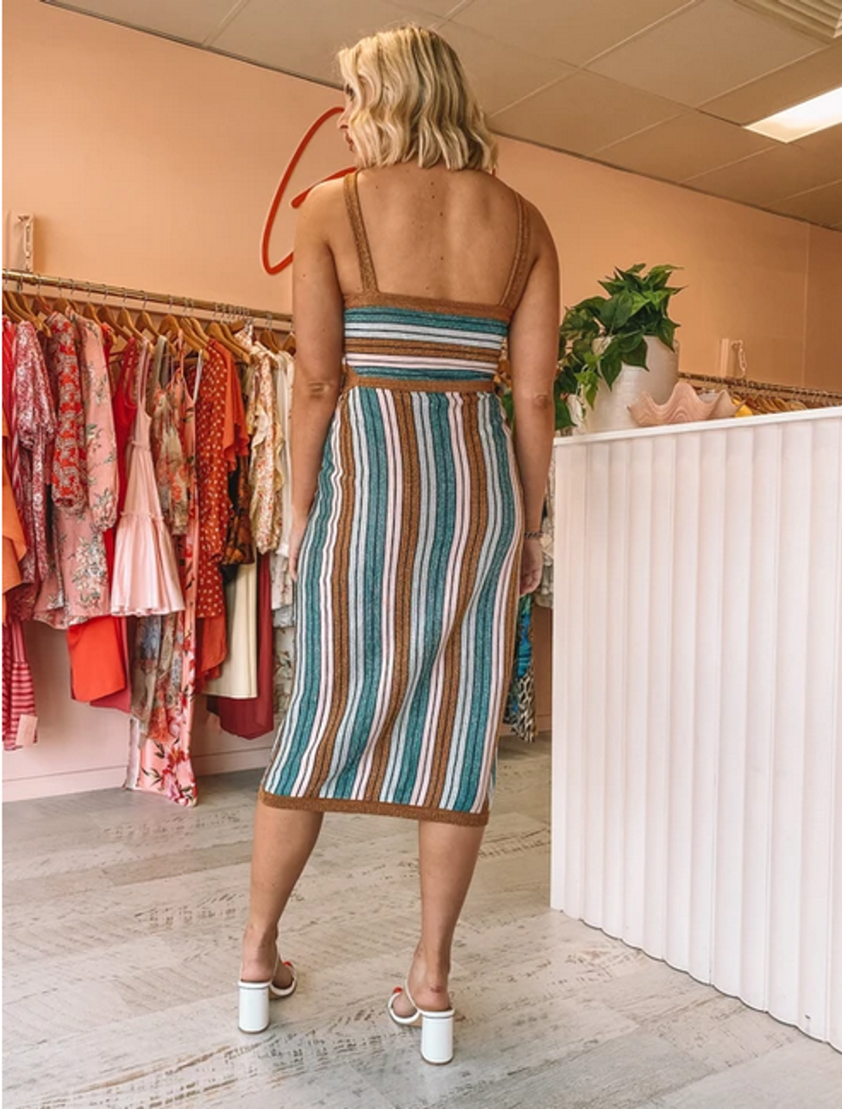 Suboo Lolita Knit Keyhole Cut Out Dress Print Size 8 - Image 3