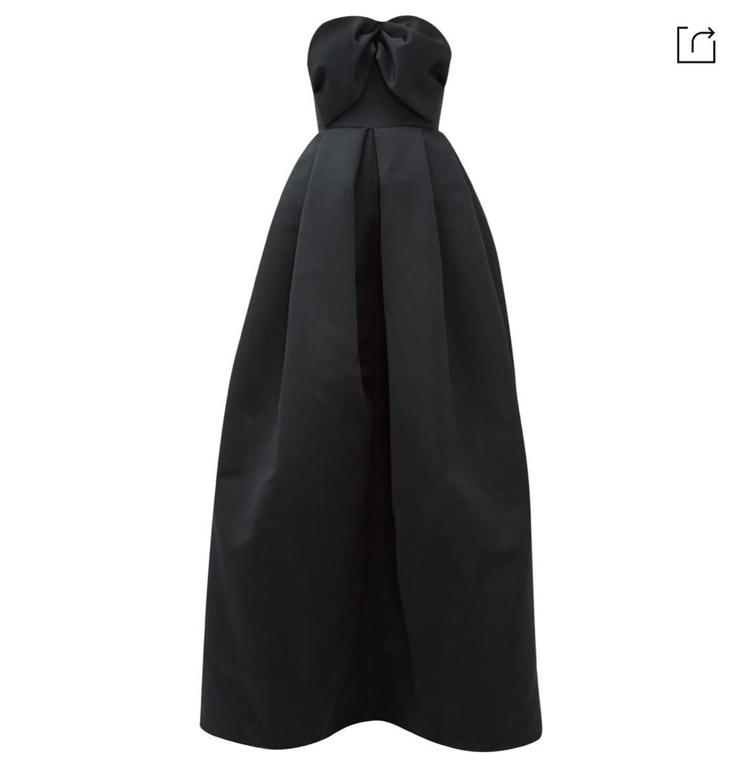 Rochas Bow Bodice Puffed Satin Gown Black Size 6 for rent on The Volte - main image