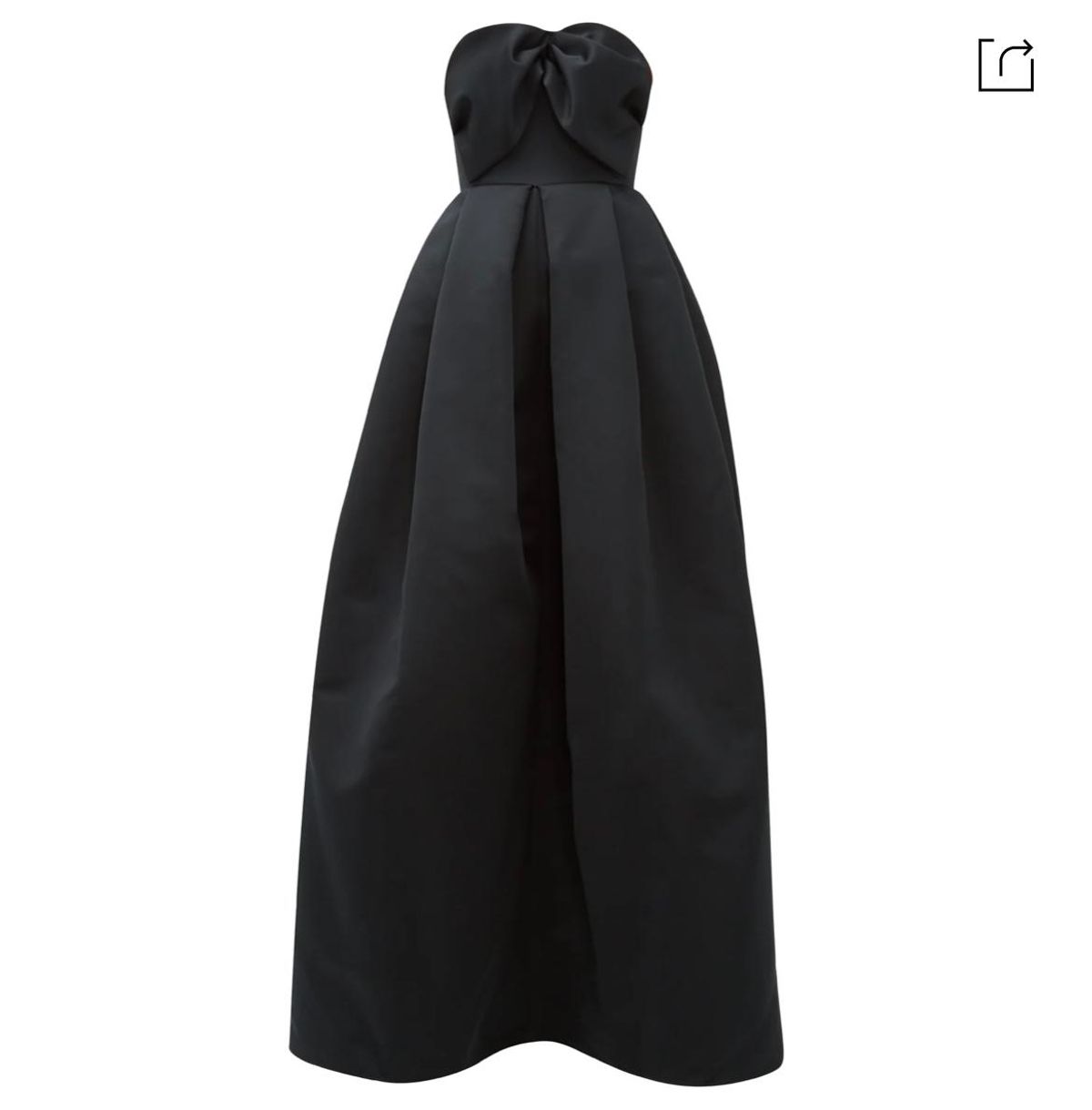 Rochas Bow Bodice Puffed Satin Gown Black Size 6 - Image 5