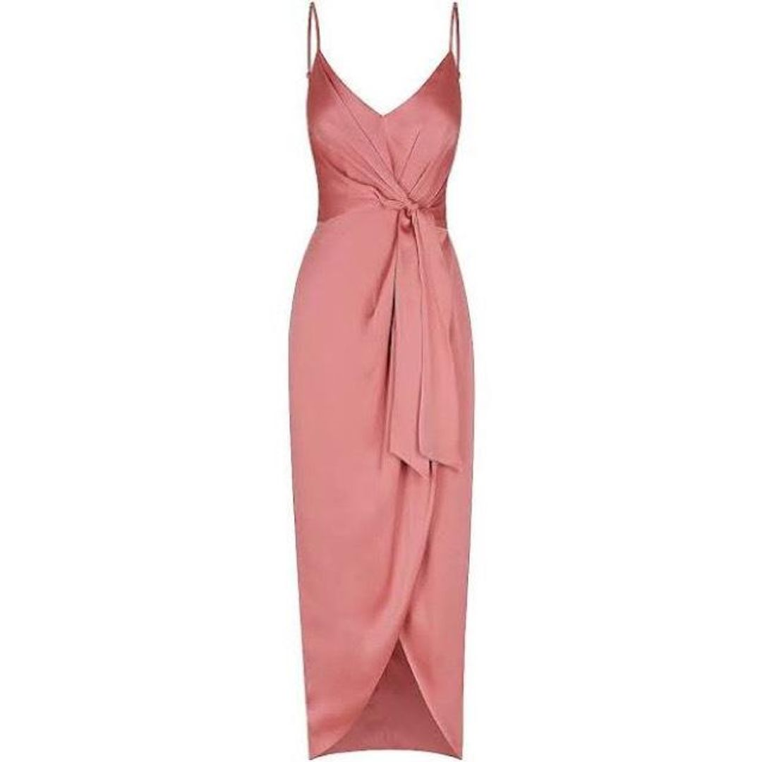 Shona Joy Luxe Tie Front Cocktail Dress Pink  Size 8 for rent on The Volte - main image