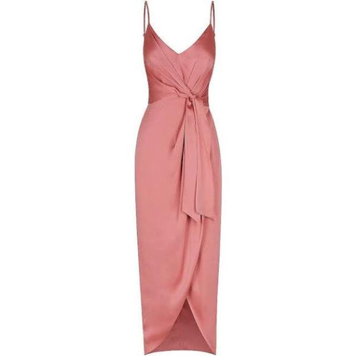 Shona Joy Luxe Tie Front Cocktail Dress Pink  Size 8 - Image 4