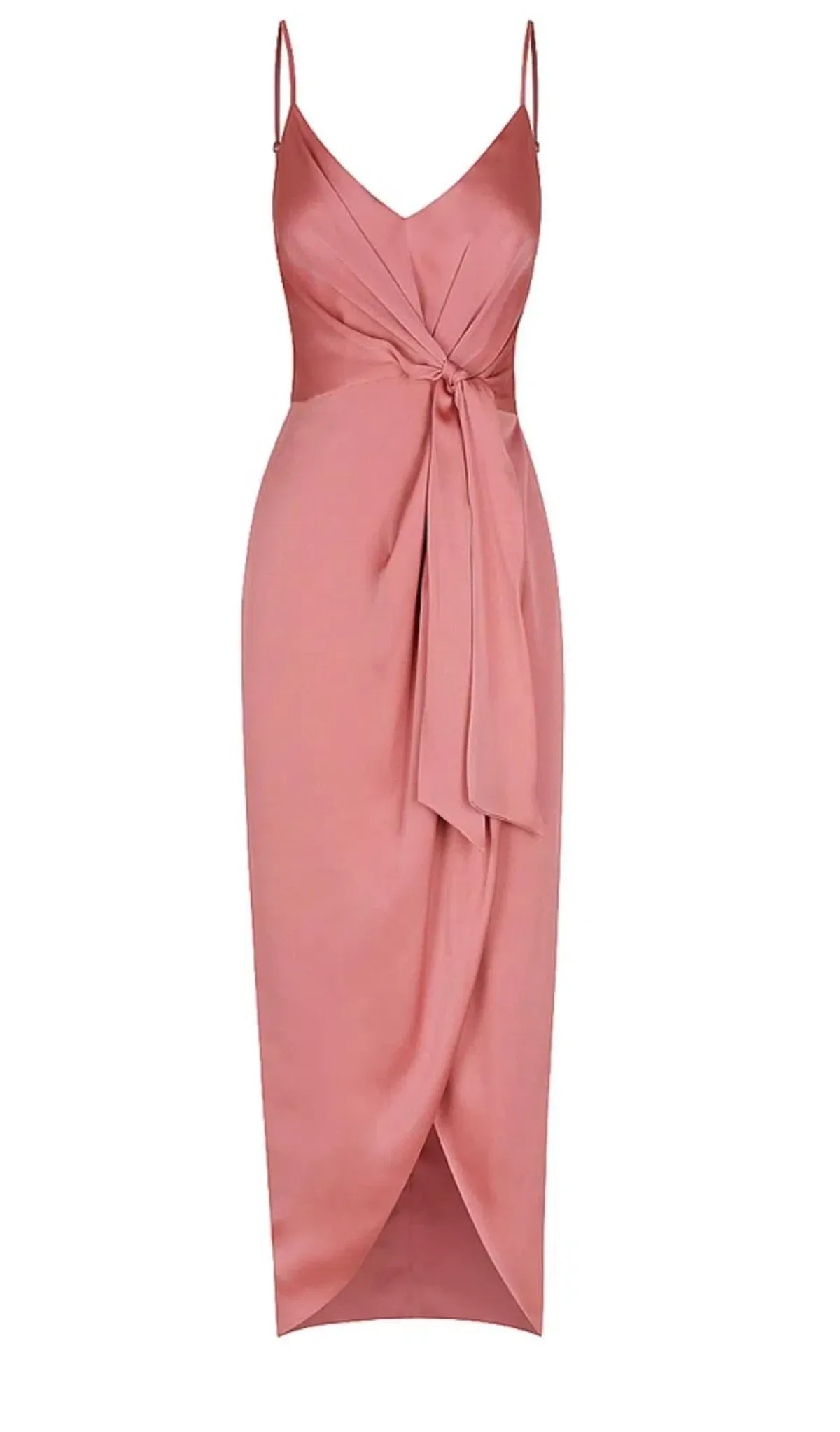 Shona Joy Luxe Tie Front Cocktail Dress Pink - Size 12 - Image 5